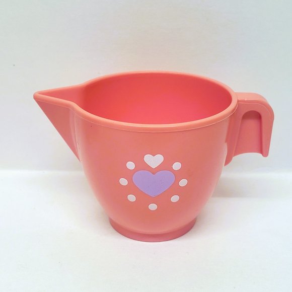 Vintage 1982 Fisher Price Fun With Food Pink Cream & Sugar Lid Heart Set Lot x3 - Picture 2 of 11